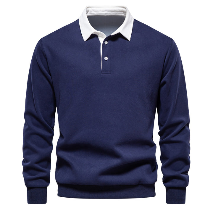 Men's Fashion Casual Versatile Long Sleeves Polo Collar Sweater - FZ ALLURES