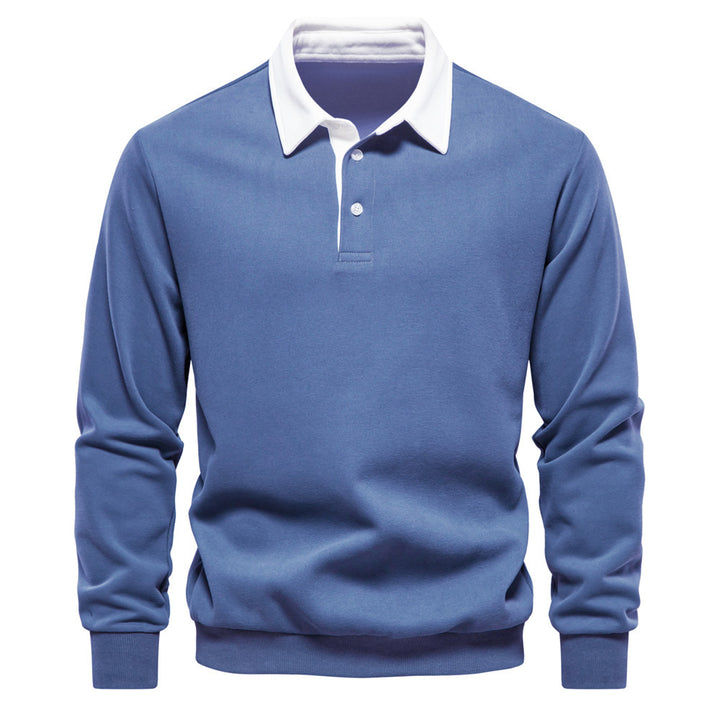 Men's Fashion Casual Versatile Long Sleeves Polo Collar Sweater - FZ ALLURES