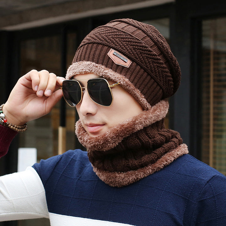 Men's Winter Knitted Hat - Casual Warm Wool Bib - FZ ALLURES