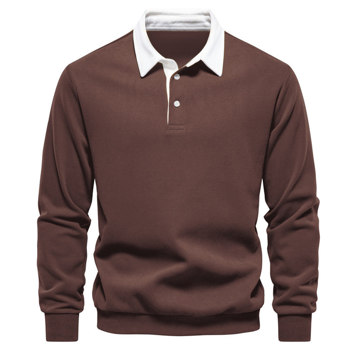 Men's Fashion Casual Versatile Long Sleeves Polo Collar Sweater - FZ ALLURES