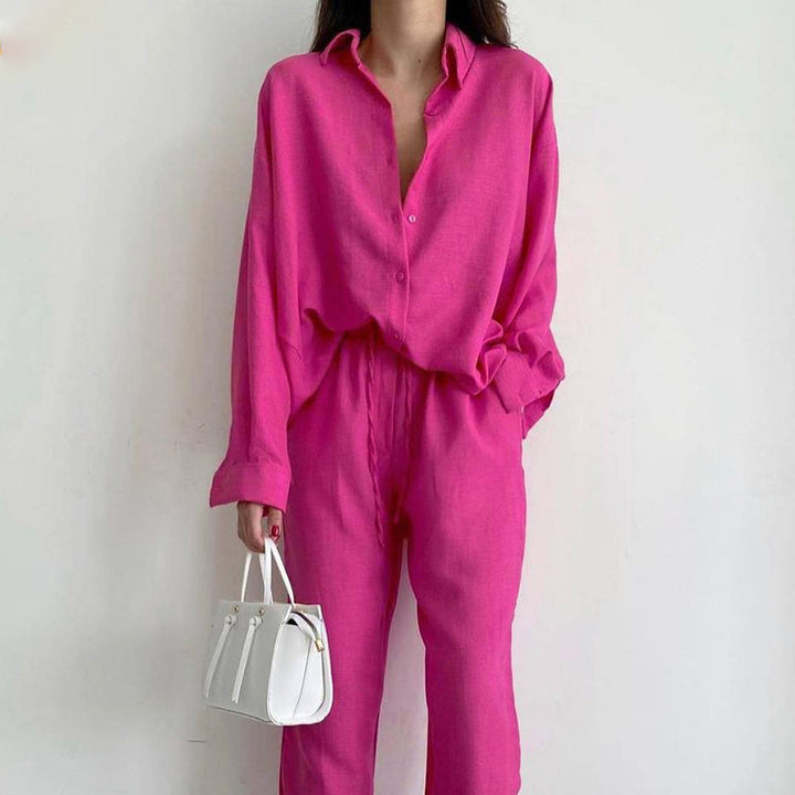 Two-piece Set - Solid Color Jumpsuit - FZ ALLURES