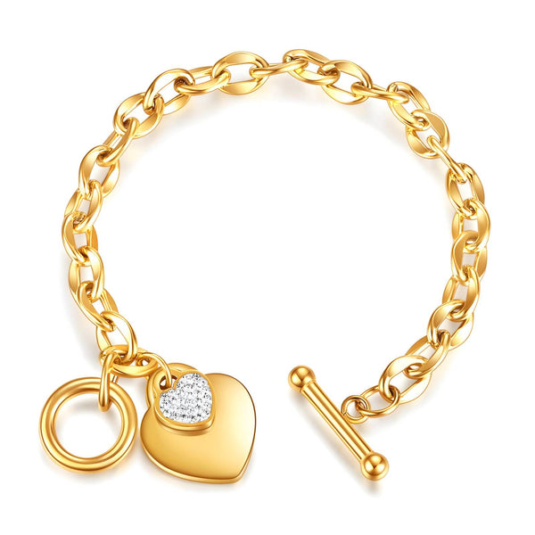 18K GOLD PLATED SS "HEARTS BRACELET" - FZ ALLURES