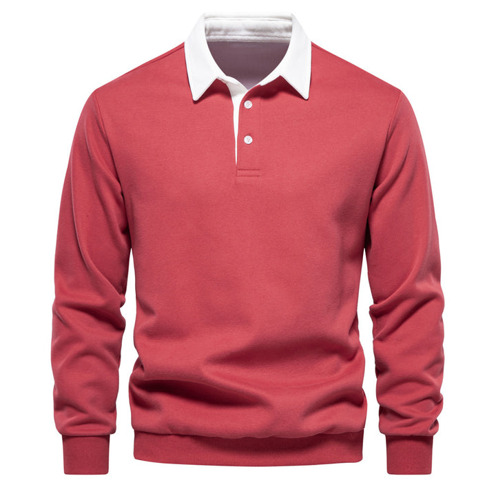 Men's Fashion Casual Versatile Long Sleeves Polo Collar Sweater - FZ ALLURES