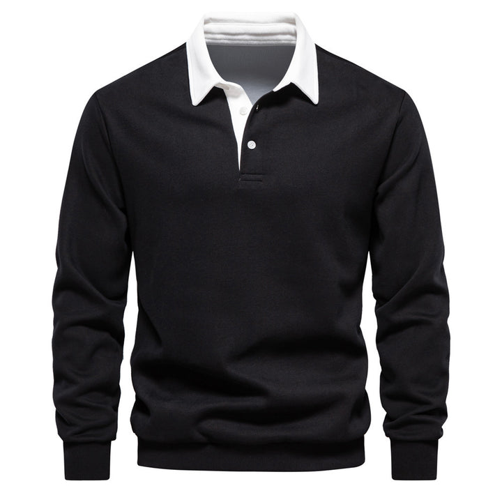 Men's Fashion Casual Versatile Long Sleeves Polo Collar Sweater - FZ ALLURES