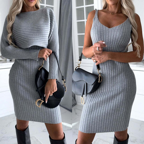 Autumn / Winter Elegant 2 pcs Solid Stripe long-sleeved Fashionable Women's Suit. - FZ ALLURES