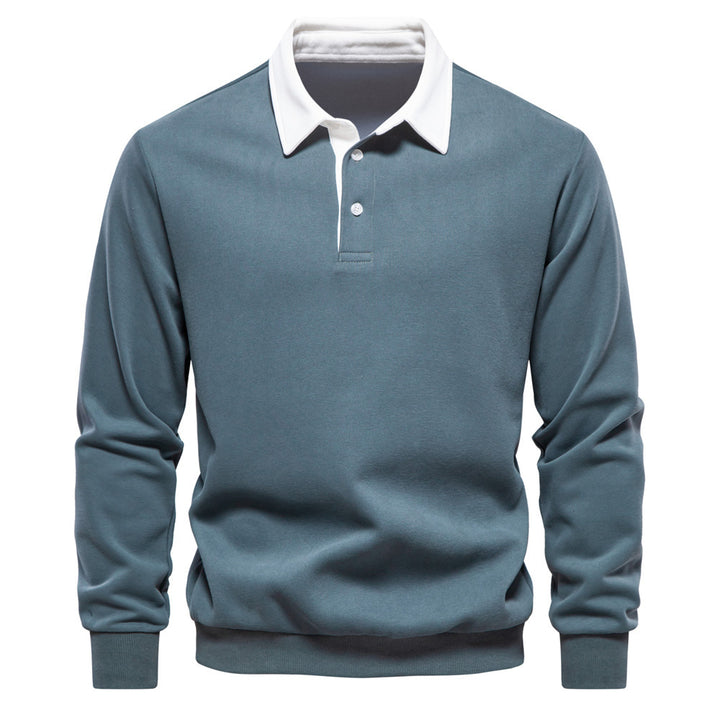 Men's Fashion Casual Versatile Long Sleeves Polo Collar Sweater - FZ ALLURES