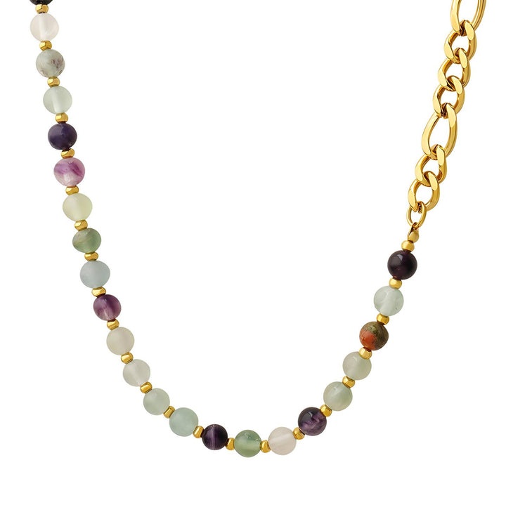 18K GOLD PLATED SS "Stylish Necklace-Naturla Stones" - FZ ALLURES